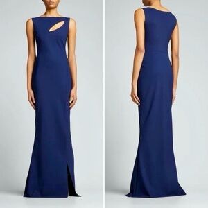 Elegant Chiara Boni Karida bateau neckline blue gown 44/6-8